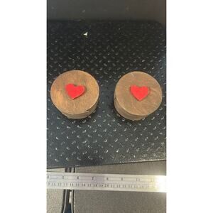 1309. Wooden Heart Trinket Box - set of 2